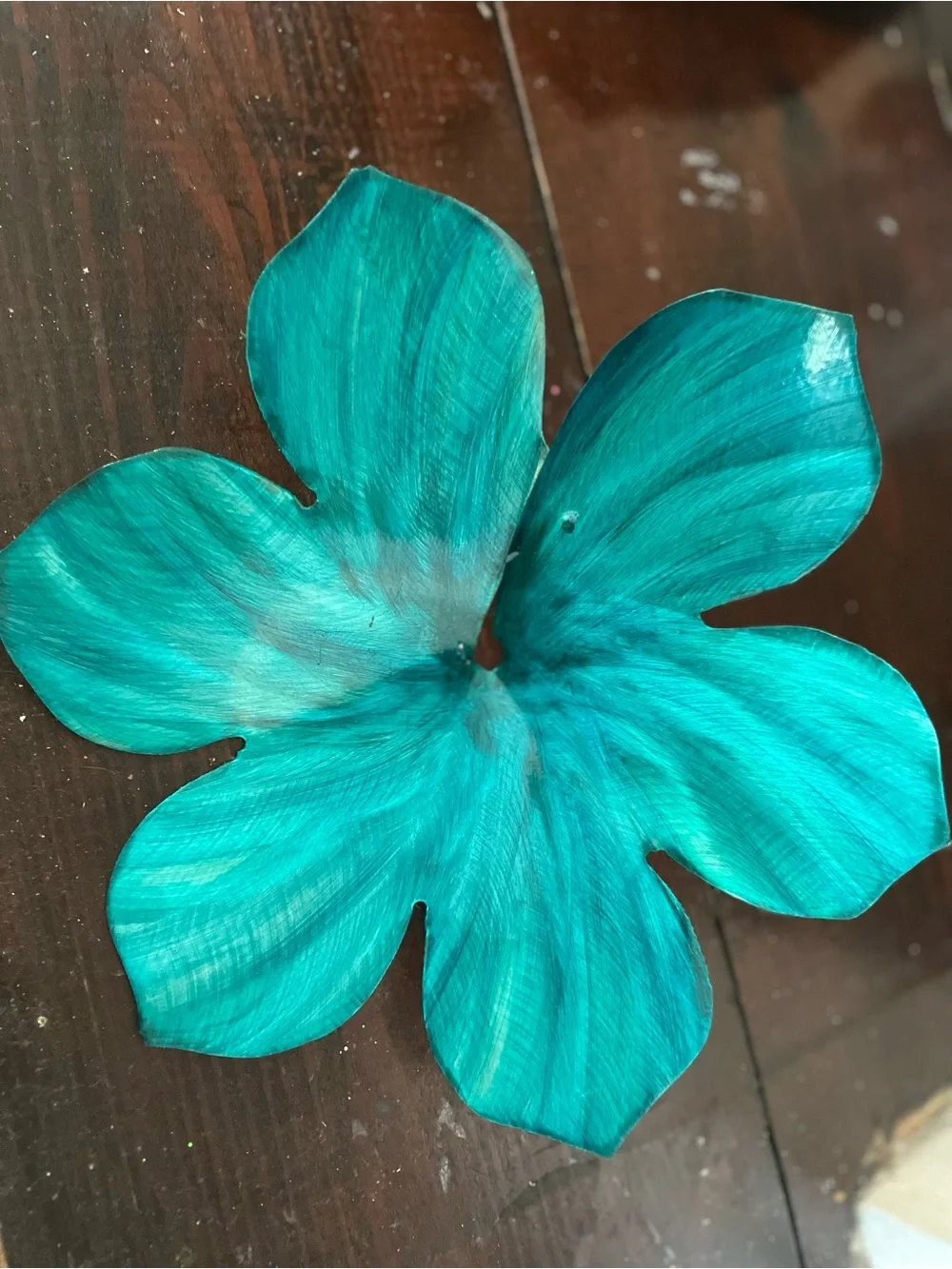 Teal Decorative Metal Flower Wall Accent